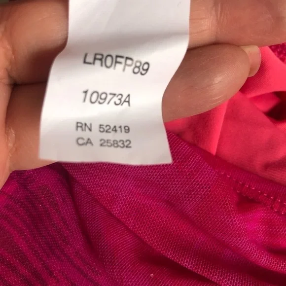 LAUREN Ralph Lauren Ombre Palm High Neck Ruched Halter Slimming Tankini Size 12 - Picture 8 of 16